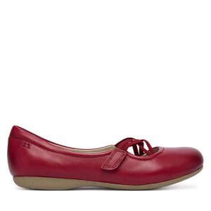 Baleriny Josef Seibel. Czerwone balerinki Josef Seibel, bez wzorów, bez obcasa, bez zapięcia. Za 389,99 zł.
