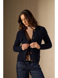 Perfect Cashmere Kaszmirowy kardigan "Friume" w kolorze granatowym rozmiar: XL. Niebieskie kardigany Perfect Cashmere, z kaszmiru. Za 598,57 zł.