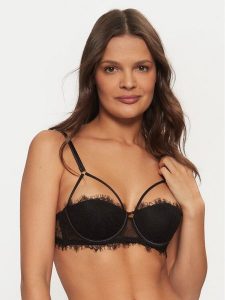 TWINSET Biustonosz balkonetka 242LL6J33 Czarny. Czarne biustonosze Twinset, bez wzorów, z syntetyku. Za 249,99 zł.