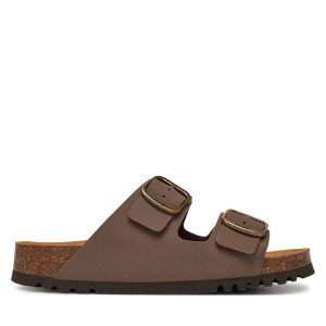 Klapki Scholl. Brązowe klapki Scholl, bez wzorów, bez obcasa. Za 309,99 zł.