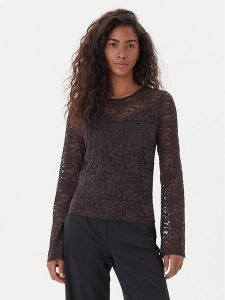 Vero Moda Bluzka Kanya 10336176 Brązowy Regular Fit. Brązowe bluzki Vero Moda, l, bez wzorów, z syntetyku, bez kołnierzyka, bez ramiączek. Za 139,99 zł.