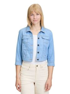 BETTY & CO Kurtka dżinsowa w kolorze błękitnym rozmiar: 44. Niebieskie kurtki Betty & Co, bez wzorów, bez kaptura. Za 89,95 zł.