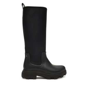 Kalosze Tommy Hilfiger. Czarne kalosze TOMMY HILFIGER, bez wzorów. Za 449,99 zł.
