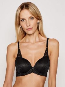 Triumph Biustonosz z fiszbiną Aura Spotlight 10207996 Czarny. Czarne biustonosze Triumph, bez wzorów, z syntetyku. Za 125,00 zł.