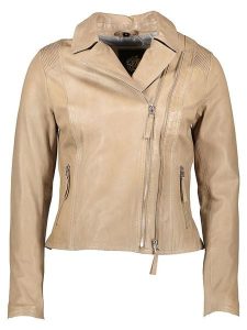 Apple of Eden Skórzana kurtka w kolorze beżowym rozmiar: 36. Brązowe kurtki Apple of Eden, bez wzorów, ze skóry, bez kaptura. Za 521,99 zł.