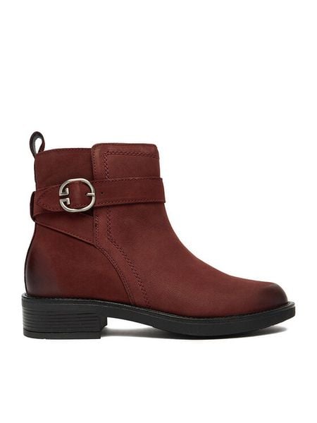 Lasocki Botki CEO-WI23-JIA-03 Bordowy. Czerwone botki Lasocki, bez wzorów, z nubiku, bez obcasa, na płaskiej podeszwie, bez zapięcia. Za 189,99 zł.