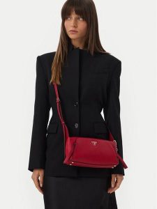 Guess Torebka Devon Mini HWBG97 45720 Czerwony. Czerwone listonoszki Guess, z aplikacjami, ze skóry, bez dodatków. Za 544,99 zł.