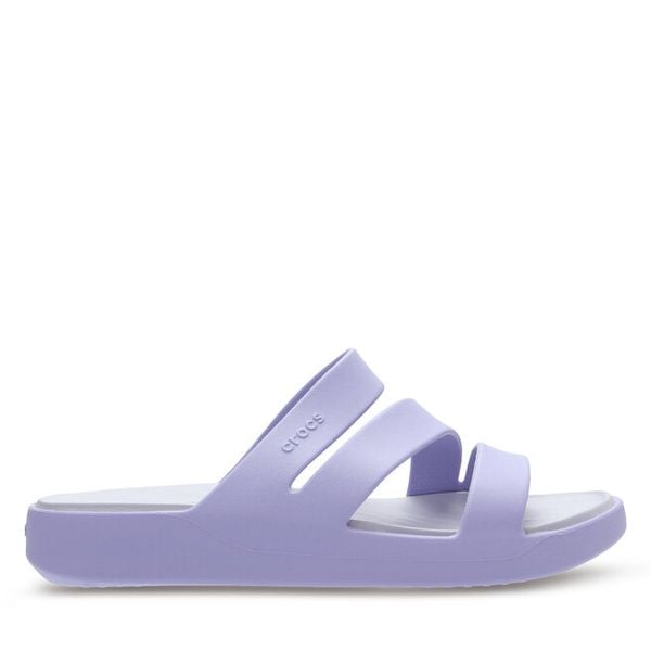 Klapki Crocs. Fioletowe klapki Crocs, bez wzorów, bez obcasa. Za 109,99 zł.
