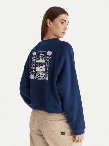 Quiksilver Bluza Graphic Crew EQWFT03198 Granatowy Regular Fit. Niebieskie bluzy Quiksilver, xs, bez wzorów, z bawełny, bez kaptura. Za 299,99 zł.