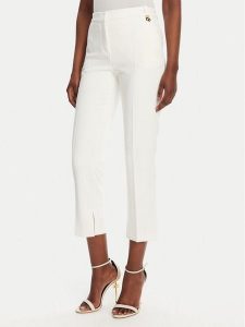 Elisabetta Franchi Chinosy PA-098-52E2-V320 Biały Regular Fit. Białe chinosy Elisabetta Franchi, bez wzorów, z syntetyku. Za 899,99 zł.