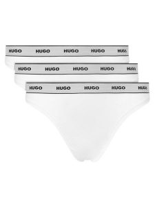 HUGO Komplet stringów Triplet Thong Stripe 50545680 Biały. Białe komplety bielizny Hugo, bez wzorów, z bawełny. Za 189,99 zł.