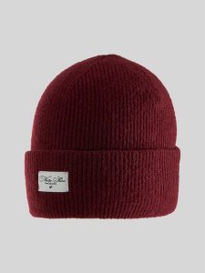 4F Czapka zimowa damska - burgundowa Uniwersalny. Czerwone czapki 4f, z aplikacjami, eleganckie. Za 59,99 zł.