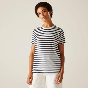 Koszulka turystyczna damska Bayletta. Białe koszulki sportowe Regatta, bez wzorów, z jersey, bez ramiączek. Za 137,50 zł.