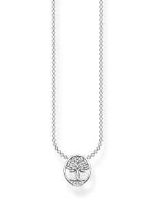 Thomas Sabo Srebrny naszyjnik z elementem ozdobnym - dł. 45 cm rozmiar: onesize. Szare naszyjniki Thomas Sabo, z cyrkonią, srebrne. Za 169,95 zł.