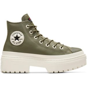Sneakers Converse Chuck Taylor As Lugged Heel. Zielone trampki Converse, bez wzorów, ze skóry ekologicznej, bez zapięcia. W wyprzedaży za 482,30 zł.