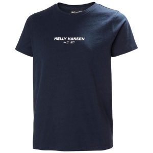 Koszulka damska Helly Hansen Core 2.0. Niebieskie koszulki sportowe Helly Hansen, bez wzorów, z bawełny, bez ramiączek. Za 172,50 zł.
