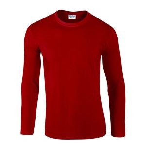 Koszulka Z Długim Rękawem Unisex Softstyle Dla Dorosłych. Czerwone bluzki GILDAN, xl, bez wzorów, sportowe, bez kołnierzyka, bez ramiączek. Za 65,99 zł.