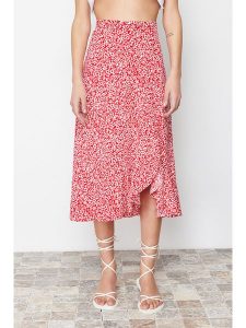 Trendyol Spódnica w kolorze czerwono-białym rozmiar: XXL. Czerwone spódnice Trendyol, xxl, bez wzorów, maxi. Za 48,95 zł.