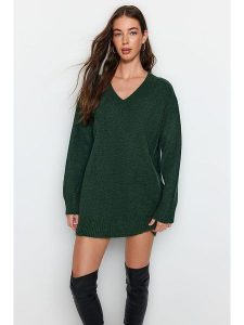 Trendyol Sukienka w kolorze zielonym rozmiar: S. Zielone sukienki Trendyol, s, bez wzorów, bez kołnierzyka, bez ramiączek, mini. Za 73,99 zł.