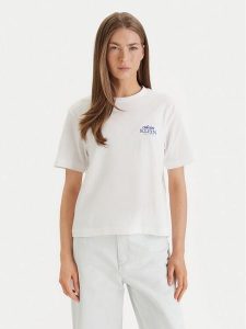 Calvin Klein Jeans T-Shirt LV047F801G Biały Boxy Fit. Białe t-shirty Calvin Klein Jeans, xl, bez wzorów, z bawełny, bez kołnierzyka, bez ramiączek. Za 209,99 zł.