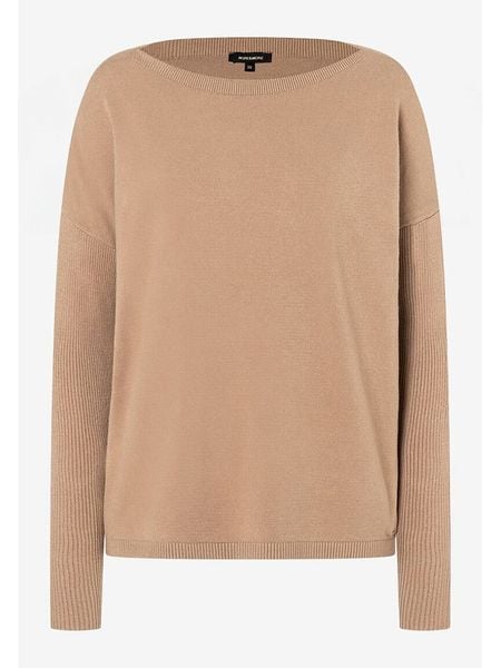 More & More Sweter w kolorze beżowym rozmiar: 42. Brązowe swetry oversize More & More, bez wzorów, bez ramiączek. Za 122,96 zł.