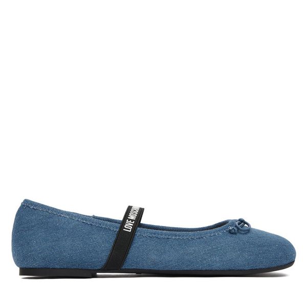Baleriny LOVE MOSCHINO. Niebieskie balerinki LOVE MOSCHINO, bez wzorów, bez obcasa, bez zapięcia. Za 464,99 zł.