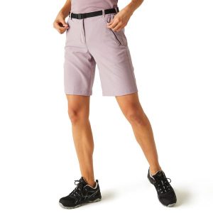 Spodenki damskie Xert. Fioletowe spodenki sportowe Regatta, l, bez wzorów, z elastanu, trekkingowe. W wyprzedaży za 119,99 zł.