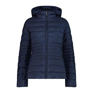 Kurtka puchowa z kapturem na zamek Sorona Aura damska CMP. Niebieskie kurtki CMP, bez wzorów, z puchu, z kapturem. Za 508,50 zł.