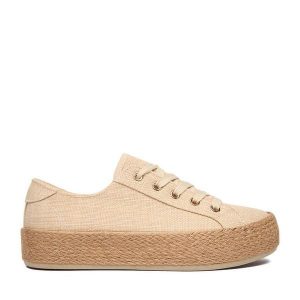 Espadryle JENNY. Brązowe espadryle Jenny, bez wzorów, bez obcasa. Za 99,99 zł.