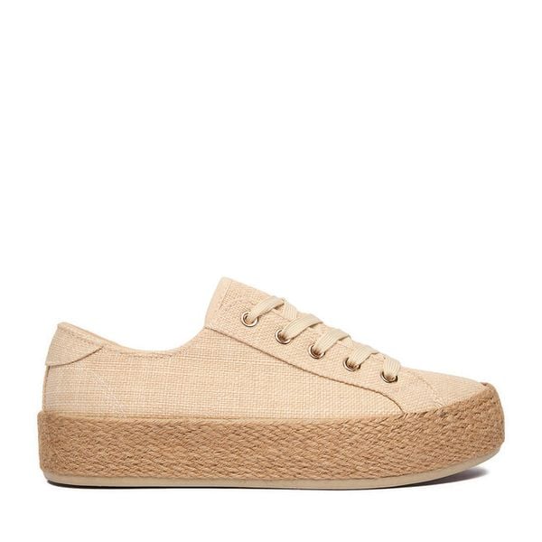 Espadryle JENNY. Brązowe espadryle Jenny, bez wzorów, bez obcasa. Za 99,99 zł.