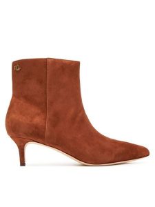LAUREN RALPH LAUREN Botki 802967779002 Brązowy. Brązowe botki Lauren Ralph Lauren, bez wzorów, ze skóry, bez obcasa, na szpilce, bez zapięcia. Za 599,99 zł.