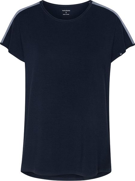 Naturana Koszulka w kolorze granatowym rozmiar: S. Niebieskie bluzki Naturana, s, bez wzorów, bez kołnierzyka, bez ramiączek. Za 66,00 zł.