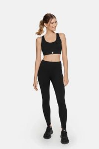 Legginsy fitness damskie Eclipse Cardiobunny z wysokim stanem. Czarne legginsy Cardio Bunny, bez wzorów, z tkaniny, z podwyższonym stanem. Za 139,99 zł.