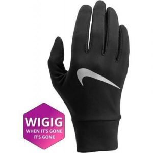 NIKE Rękawice damskie WOMEN'S LIGHTWEIGHT TECH RUNNING GLOVES-L-Czarny. Czarne rękawiczki Nike, bez wzorów. Za 83,90 zł.