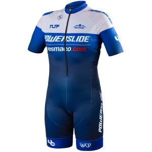 Kombinezon Powerslide Racing Team. Niebieskie kombinezony POWERSLIDE, l, bez wzorów, z elastanu, eleganckie, bez kołnierzyka, bez ramiączek, długie. Za 462,00 zł.