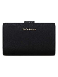 COCCINELLE Skórzany portfel w kolorze czarnym - 13 x 9 cm rozmiar: onesize. Czarne portfele Coccinelle, bez wzorów, z materiału. Za 421,67 zł.
