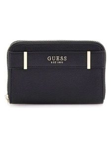 Guess Portfel w kolorze czarnym - 14 x 9,5 x 2,5 cm rozmiar: onesize. Czarne portfele Guess, z aplikacjami, z materiału. Za 228,92 zł.