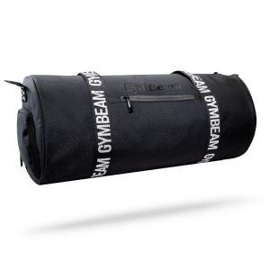 Torba sportowa GymBeam Barrel Black. Czarne torby podróżne i sportowe GYMBEAM, bez wzorów, z materiału, na ramię, duże. Za 98,90 zł.
