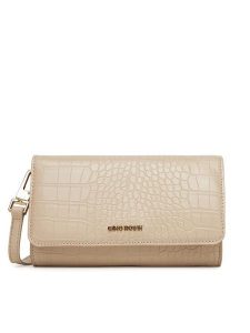 Gino Rossi Torebka TYLO-183 Beżowy. Brązowe listonoszki Gino Rossi, bez wzorów, z materiału, bez dodatków. Za 149,99 zł.