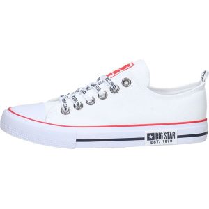 Białe tekstylne trampki damskie Big Star Kk274101. Białe trampki Big Star, bez wzorów, z tkaniny, bez zapięcia. Za 123,80 zł.