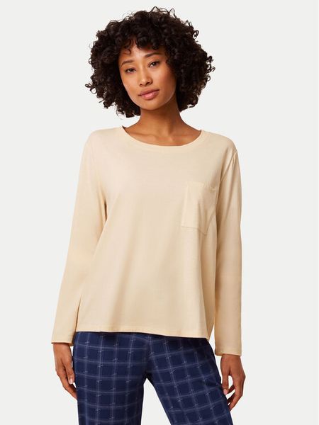 Triumph Koszulka piżamowa 10221070 Beżowy Regular Fit. Brązowe koszule nocne Triumph, bez wzorów, z bawełny, bez ramiączek. Za 99,99 zł.