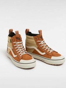 Vans Skórzane sneakersy "Sk8-Hi" w kolorze musztardowo-beżowym rozmiar: 44. Pomarańczowe trampki Vans, bez wzorów, z materiału, za kostkę, bez zapięcia. Za 202,03 zł.
