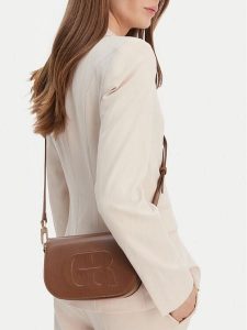 GINO ROSSI Torebka C-KY191 Brązowy. Brązowe listonoszki Gino Rossi, bez wzorów, z materiału, bez dodatków. Za 179,99 zł.