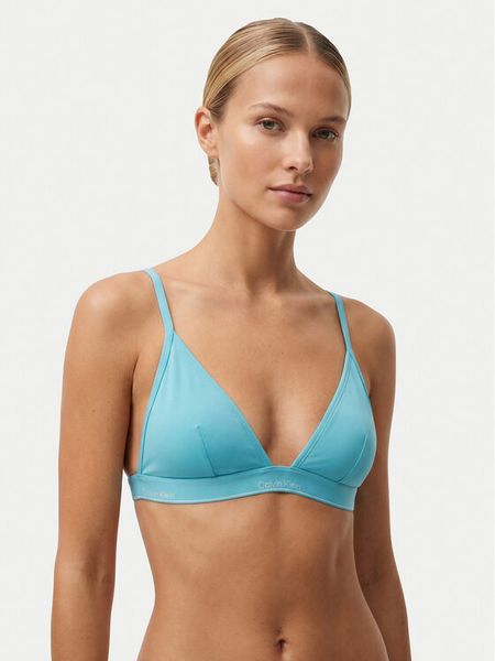 Calvin Klein Swimwear Góra od bikini LV00Q61208 Niebieski. Niebieskie bikini Calvin Klein Swimwear, bez wzorów, z syntetyku. Za 181,99 zł.