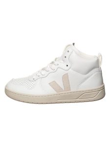 Veja Skórzane sneakersy "V 15" w kolorze biało-beżowym rozmiar: 40. Białe trampki Veja, bez wzorów, za kostkę, bez zapięcia. Za 461,21 zł.