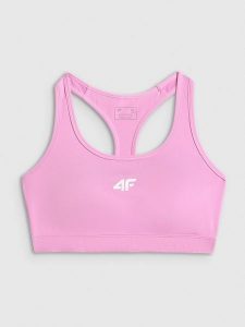 4F Biustonosz treningowy z niskim wsparciem damski - różowy M. Czerwone biustonosze 4f, bez wzorów, z gumy. Za 119,99 zł.