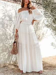 Milan Kiss Sukienka w kolorze białym rozmiar: M. Białe sukienki Milan Kiss, m, bez wzorów, z wiskozy, bez kołnierzyka, bez ramiączek, maxi. Za 165,99 zł.