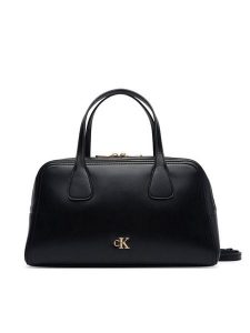 Calvin Klein Torebka Ck Medium Bowling Bag LV04F3610G Czarny. Czarne torebki klasyczne Calvin Klein, bez wzorów, ze skóry, bez dodatków. Za 569,99 zł.