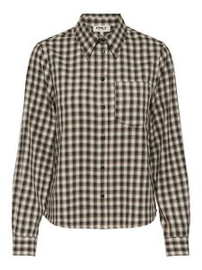 ONLY Koszula Liva 15355446 Beżowy Regular Fit. Brązowe koszule ONLY, xl, bez wzorów, z syntetyku, bez kołnierzyka, bez ramiączek. Za 169,99 zł.