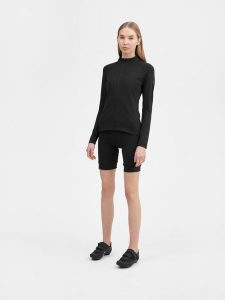 4F Bluza rowerowa rozpinana bez kaptura damska L. Czarne bluzy 4f, l, bez wzorów, z dzianiny, bez kaptura. Za 269,99 zł.